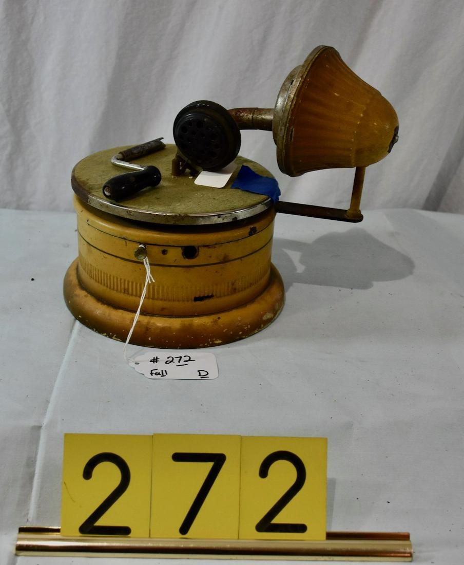 Child's Nifty Nirona phonograph.: Complete with horn speaker, reproducer and crank