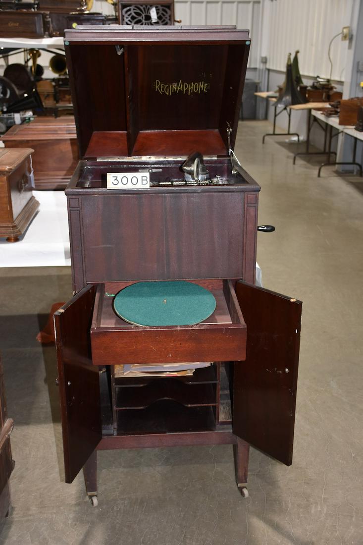 Reginaphone Model 246 Combination music box and: Floor Model. Plays a 15-1/2" Regina music box disc. Includes turntable and crank. Shown on page 192 of Q. David Bower's book