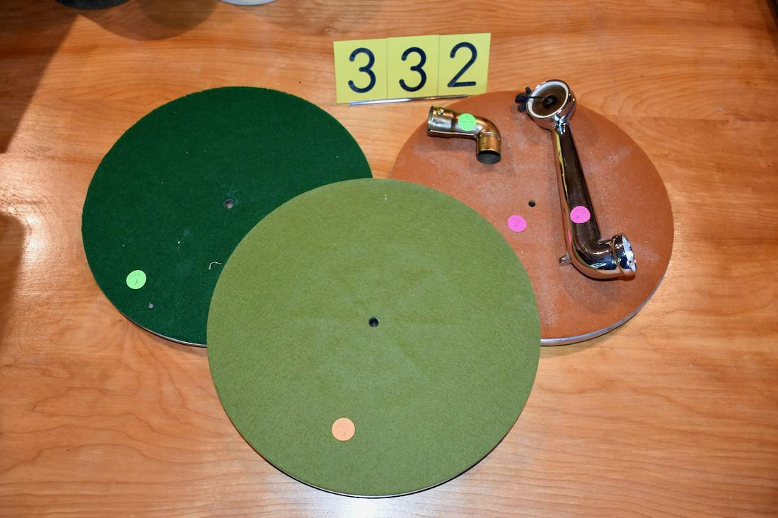 Phonograph parts with turntable, tonearm w/reproducer &: Phonograph parts with turntable, tonearm w/reproducer & elbow