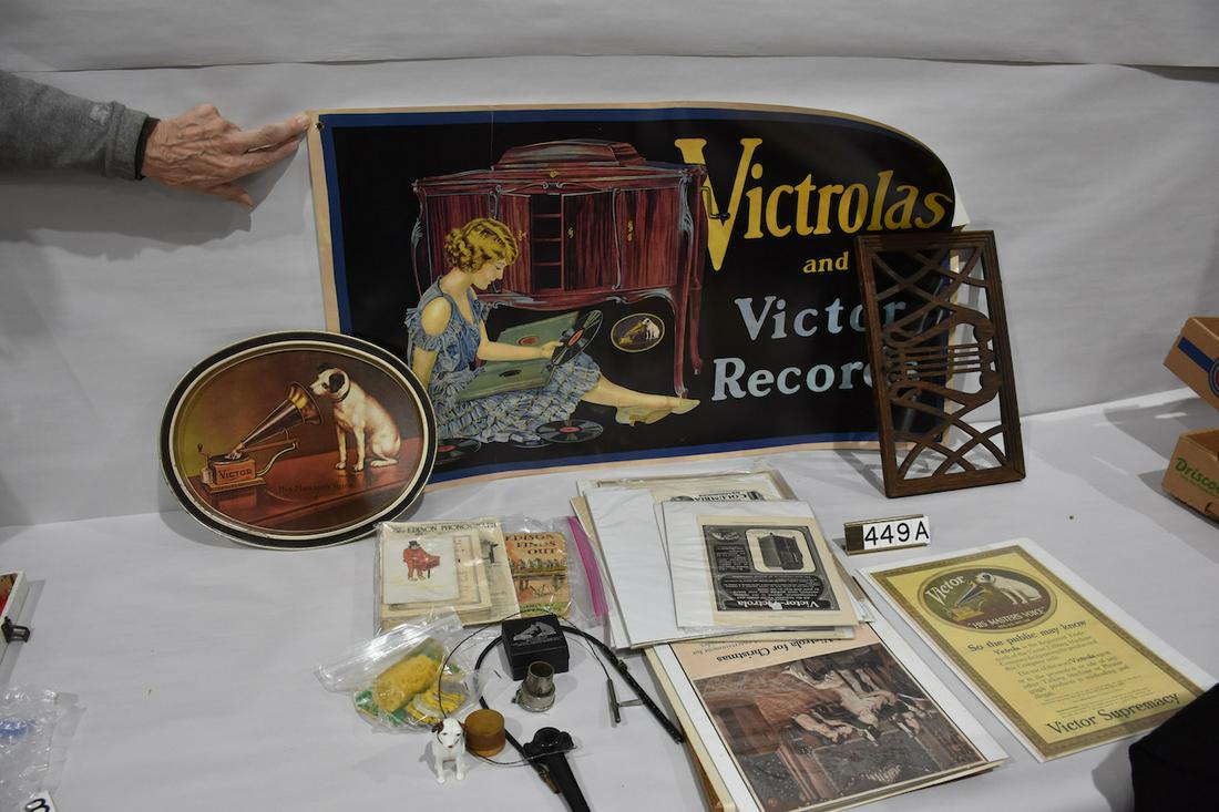 Phonograph parts, manuals, posters, magazine ads, etc.: Phonograph parts, manuals, posters, magazine ads, etc.