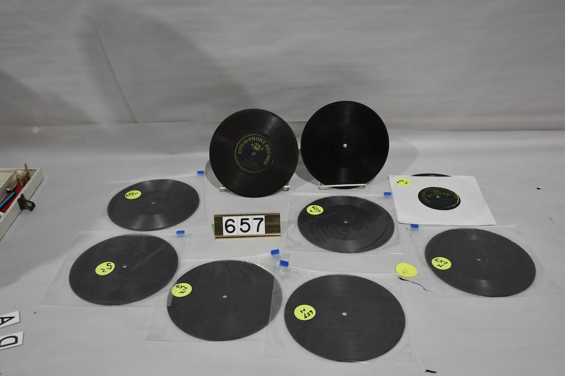9 Zon-o-phone 7" disc records: 9 Zon-o-phone 7" disc records