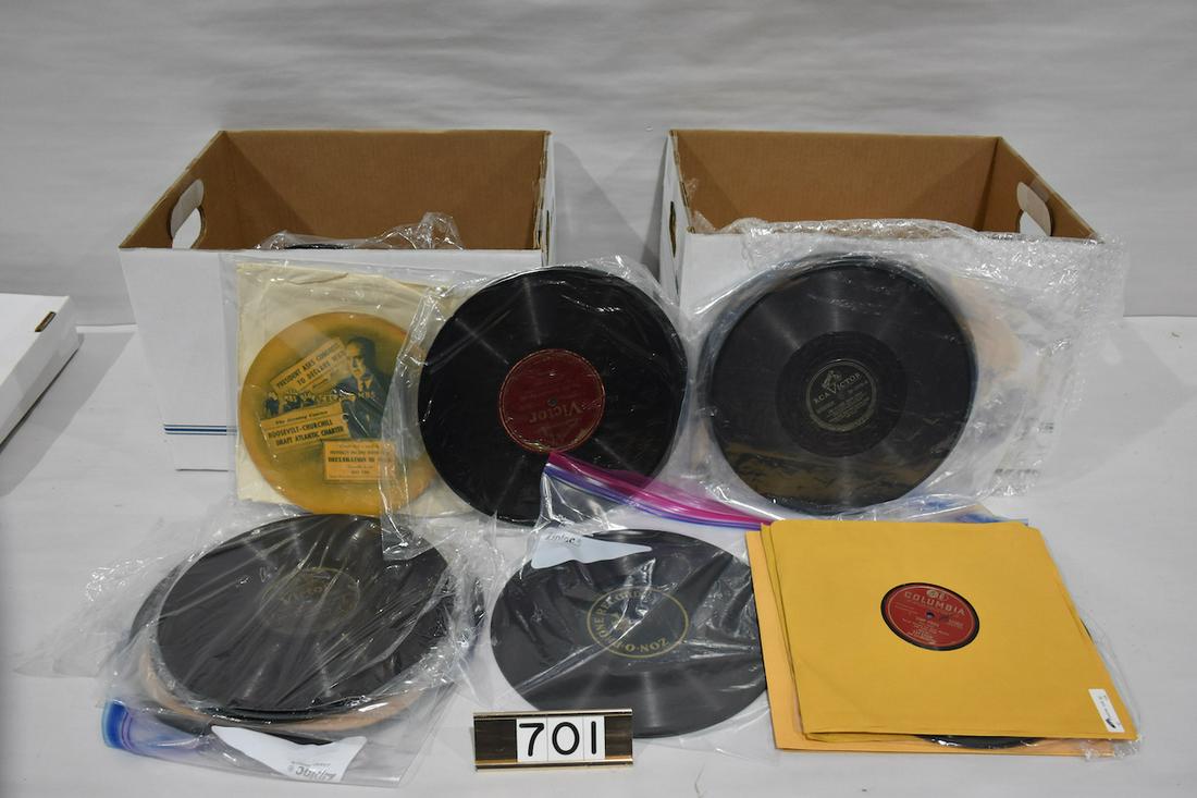40 Disc Records: Includes Presidential speeches, marches, WWI, Zon-o-phone, victory record, Christmas, etc.