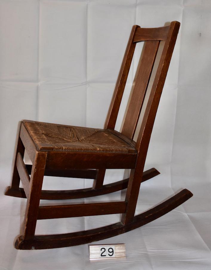 Limbert Sewing Rocker: Branded Limbert signature.