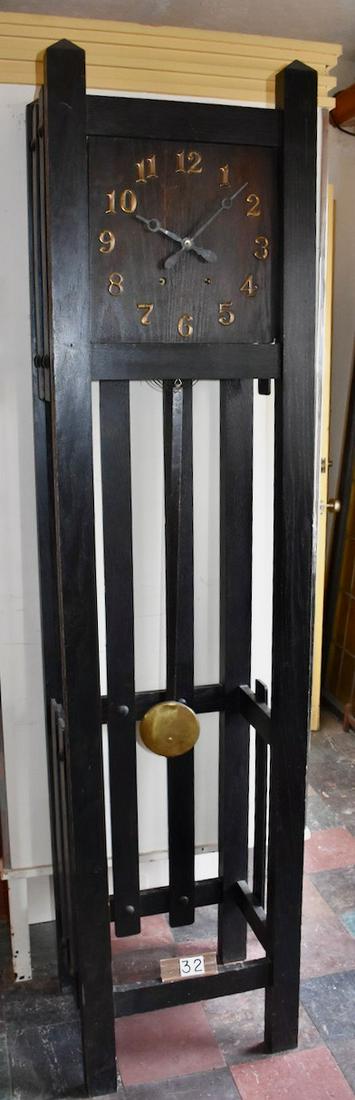 Mission Tall Clock: Open hanging pendulum. 78" tall