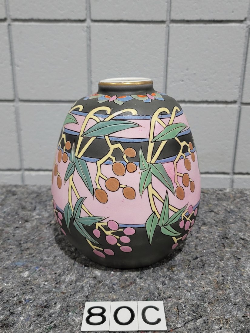 Royal Nippon Arts and Crafts Vase: The Arts and Craft Style example is 9" tall