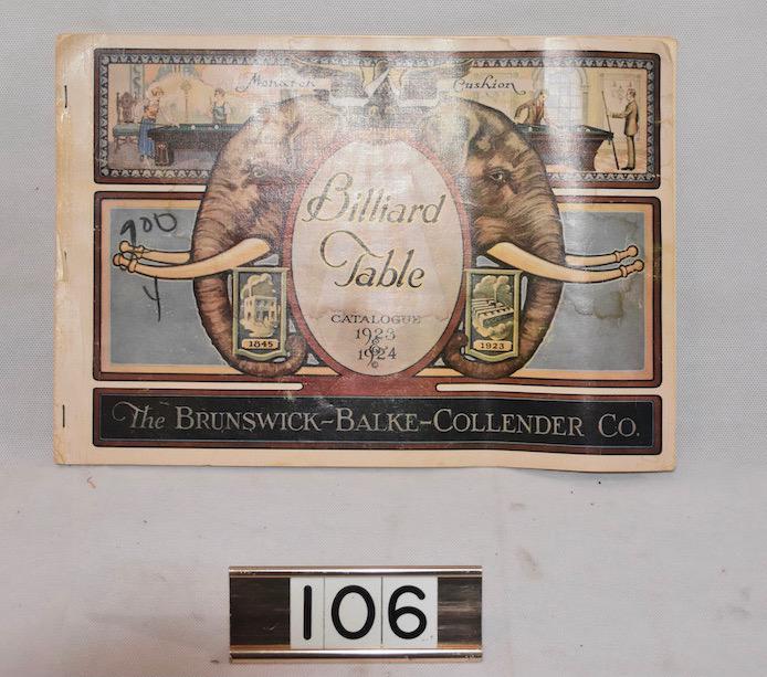 Reprint Catalog for Billiard Pool Tables, 1973 (1 of 2)