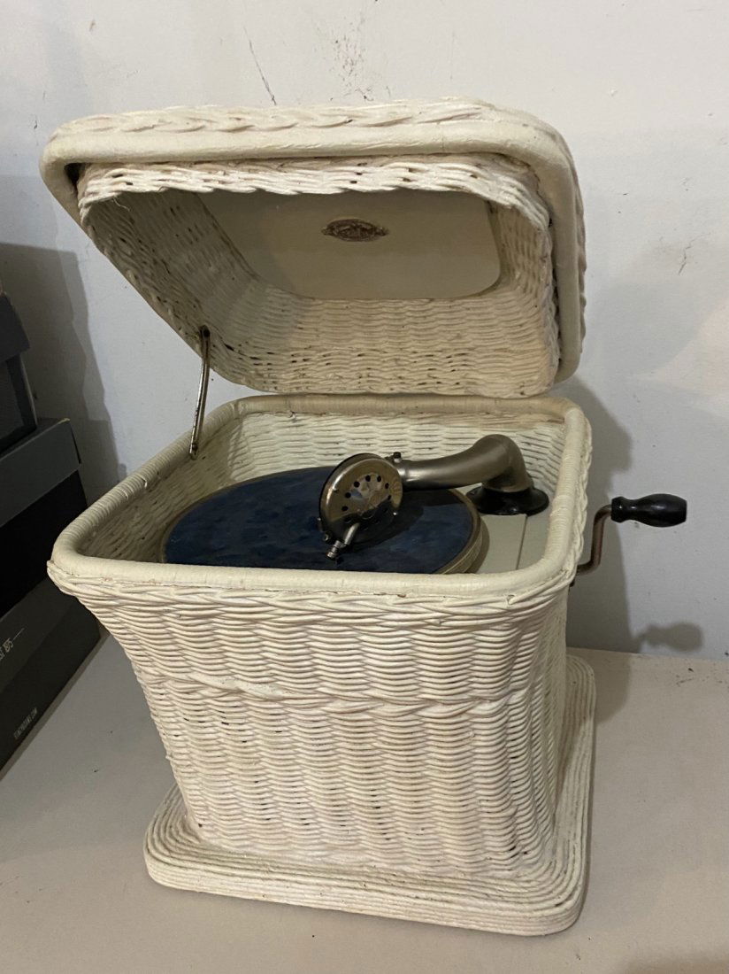 Wicker Antique Phonograph (1 of 3)