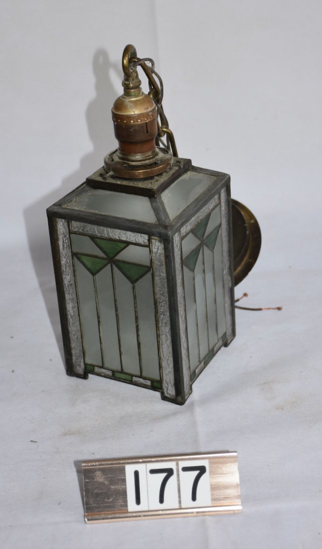 Arts and Crafts Hanging Hall Lamp (1 of 2)