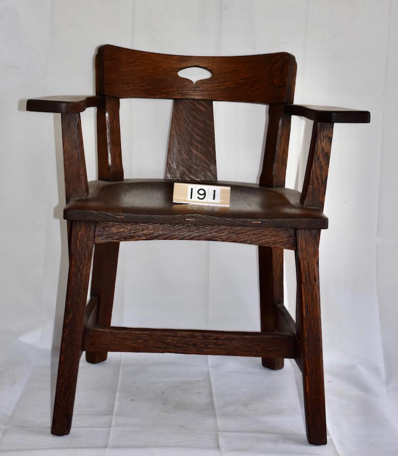 Limbert Signed Arm Chair with cut-out (1 of 2)