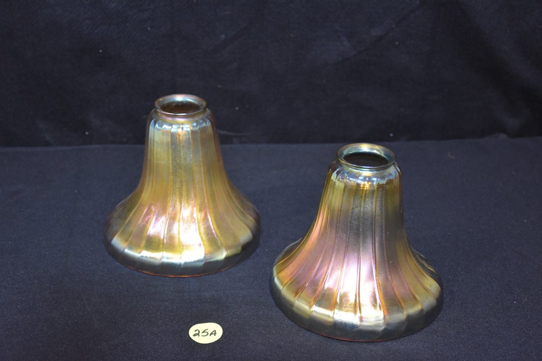 Pair of Steuben (Attribution) Gold Aurene Shades (1 of 1)