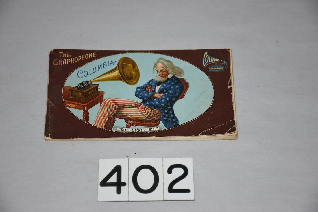 Very Good Columbia Phonograph Catalog: 1900 date. Uncle Sam on the cover