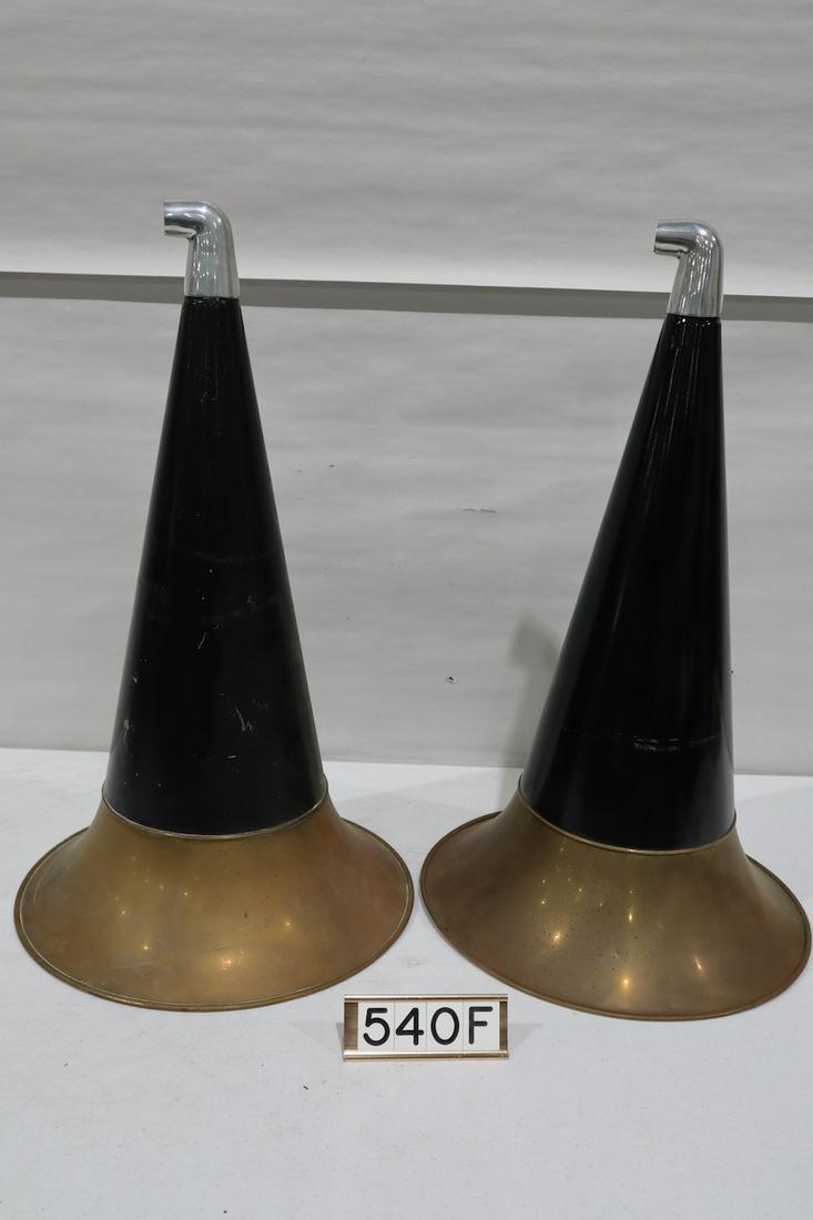 2 Talk-o-phone brass bell front mount horns (1 of 2)