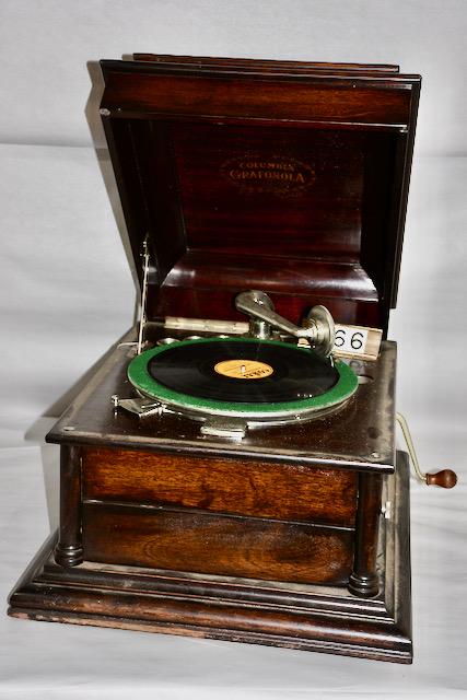 Columbia Mahogany Disc Table Model Phonograph (1 of 3)