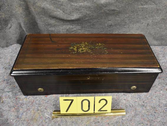 Swiss Cylinder Music Box: 11" cylinder, no broken teeth. Mandolin attachment