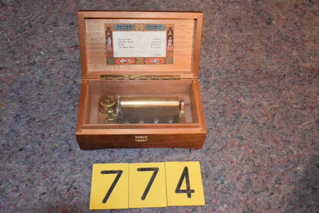 Reuge 4 tune cylinder music box: Reuge 4 tune cylinder music box