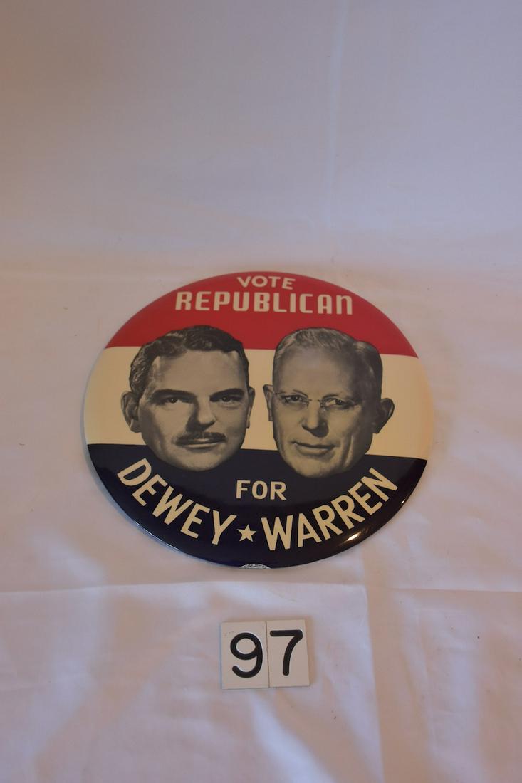 Political Large Celluloid Button (1 of 1)