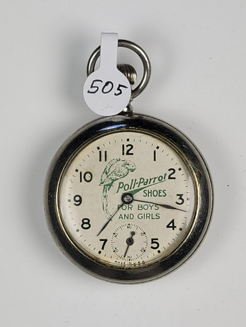 Poll Parrot Shoes Open Face Pocket Watch (1 of 2)