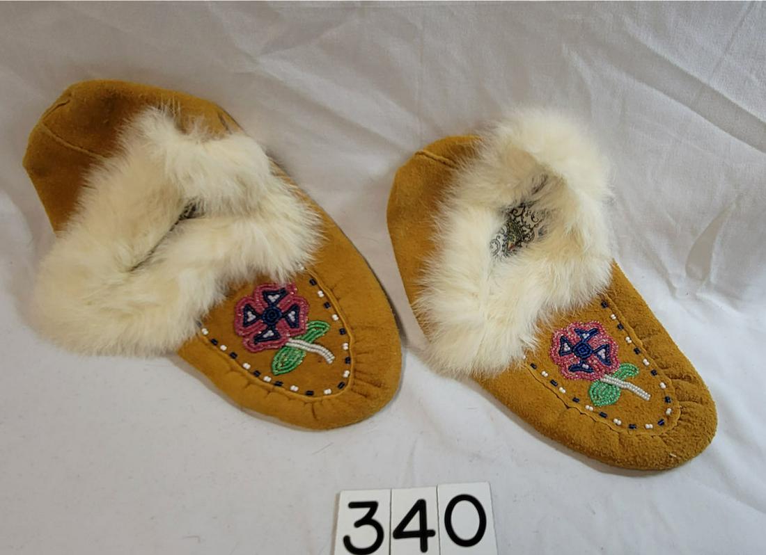 Native American Indian Artifact - Beaded Mocassins (1 of 2)