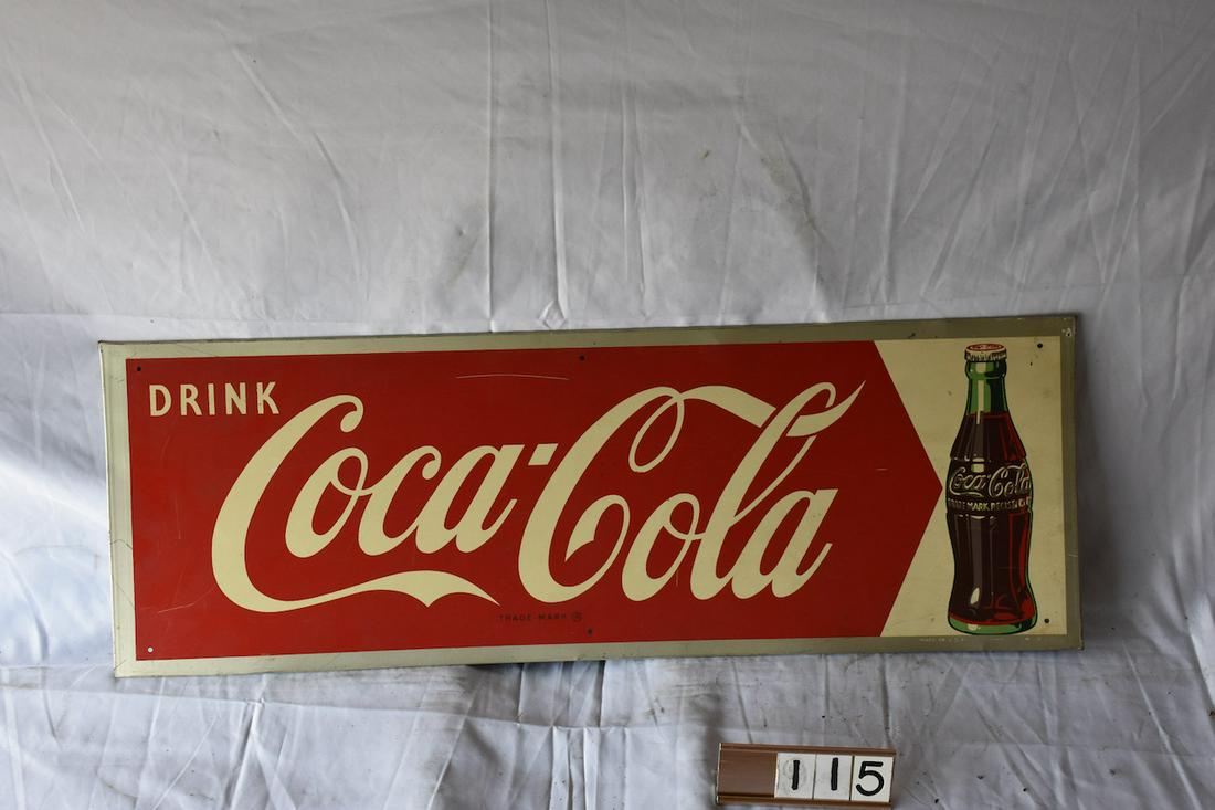Coca Cola Tin Sign with Bottle (1 of 1)