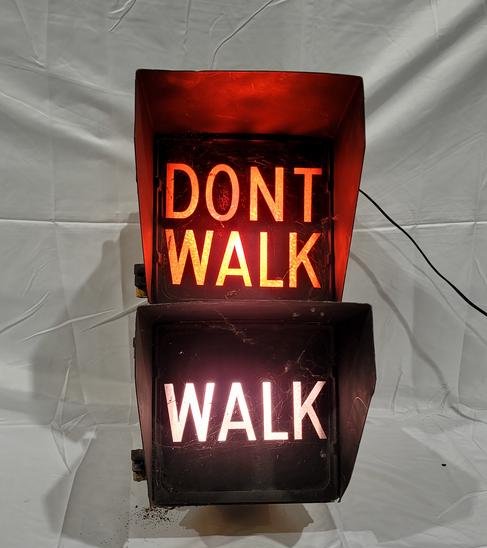Walk/Don't Walk Lighted Street Sign (1 of 2)