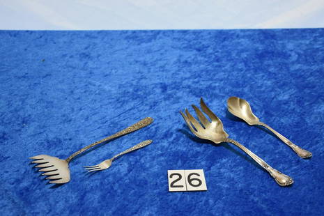 Sterling, Serving pieces: 4 pieces total. 2 patterns. 143 total grams