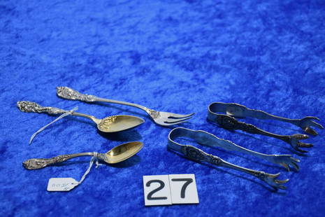 Sterling tons and Flatware: Misc. patterns, 128 grams