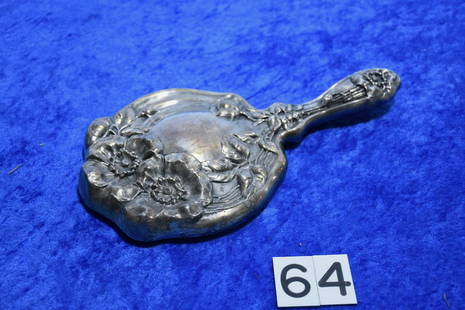 Victorian Ladies Sterling Vanity Mirror: Nice pattern. Hope Silver Company