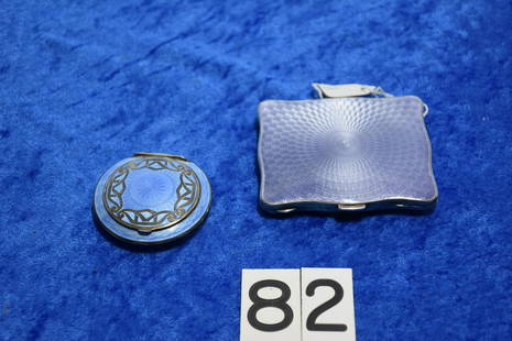 2 Guilloche Sterling Items: Sterling cigarette case and compact