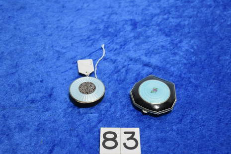 2 Excellent Sterling Items: Compacts, guilloche decoration. Nice
