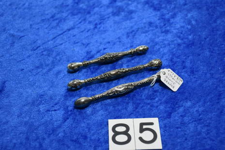 3 Sterling Silver Glove Darners: Various patterns. 15 grams