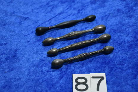 Glove Darners: 3 sterling and one wood. Weight of the sterling examples are 30 grams
