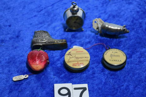 Group of Sewing Tape Measures: Advertising, and figural. 6 total. A nice group