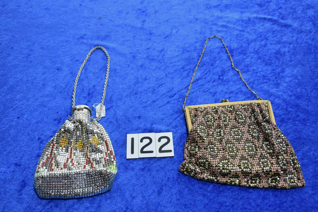 2 Antique Purses: Vintage mesh and mesh example with compact mirror