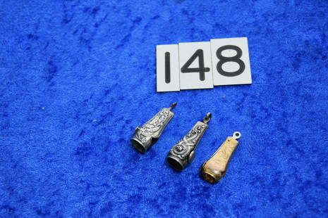 3 Cigar tip cutters: 2 Sterling and One gold filled examples