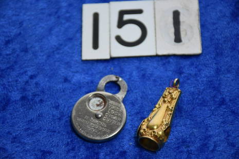 2 Cigar Cutters: Bashful trick cigar lock, and a gold filled tip cutter