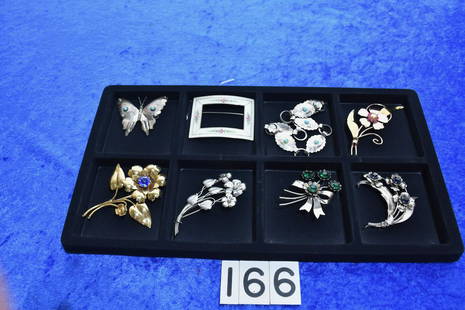 Group of Sterling Jewelry: 8 pieces, Guilloche belt bucket, IH, turquoise,
