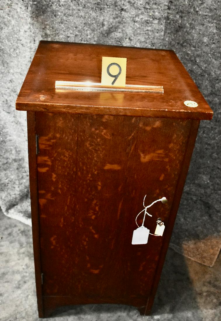 Oak one door record cabinet (1 of 2)