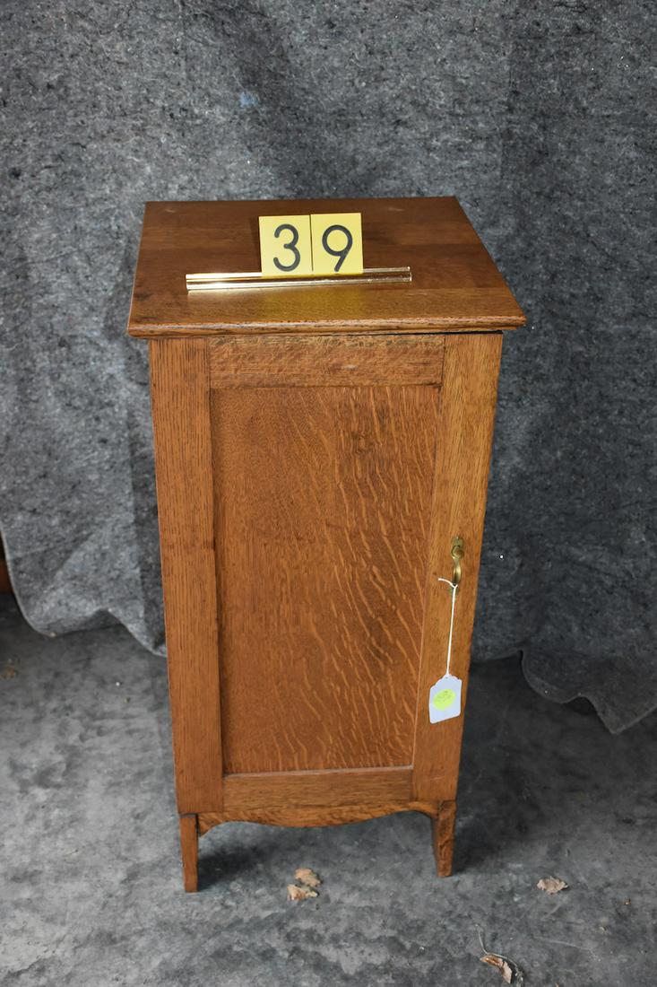 Oak Single Door Cylinder Record Cabinet (1 of 2)