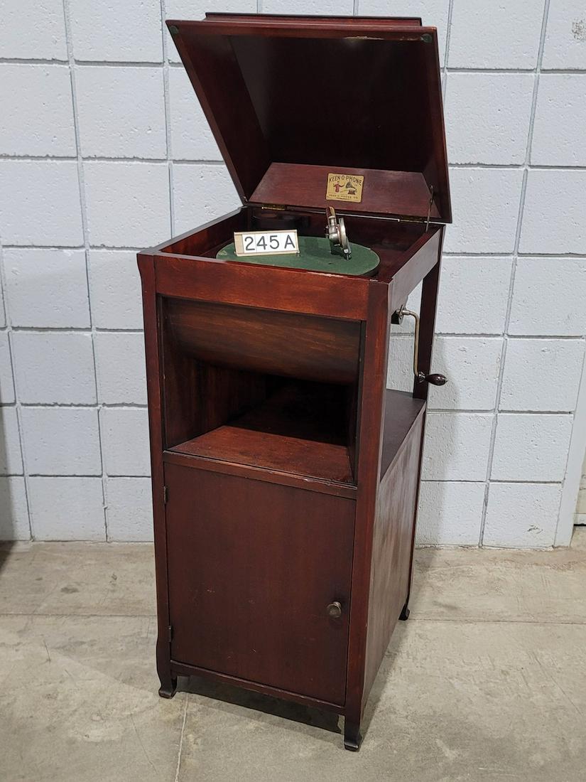Keen-o-phone Disc Mahogany Floor Model Phonograph (1 of 4)