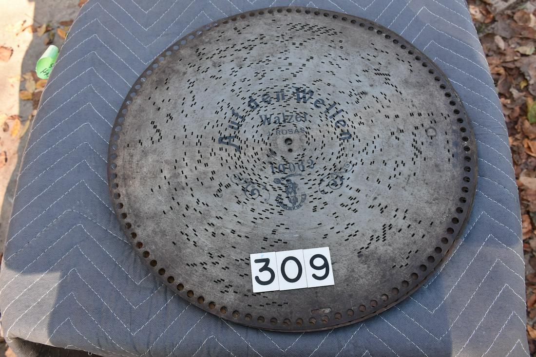 Polyphon 15-3/4" Music Box Discs: 10 Total, surface rust