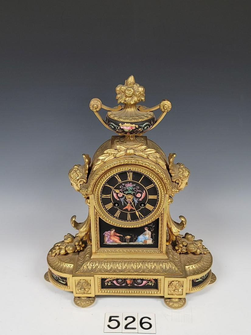 Fancy Bronze French Mantle Clock (1 of 5)