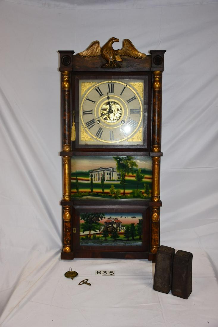 Triple Pillar Clock  with Eagle Crest (1 of 6)