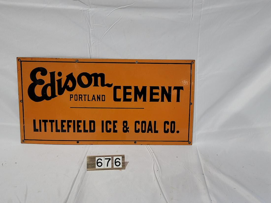 Edison Portland Cement Porcelain Sign (1 of 2)