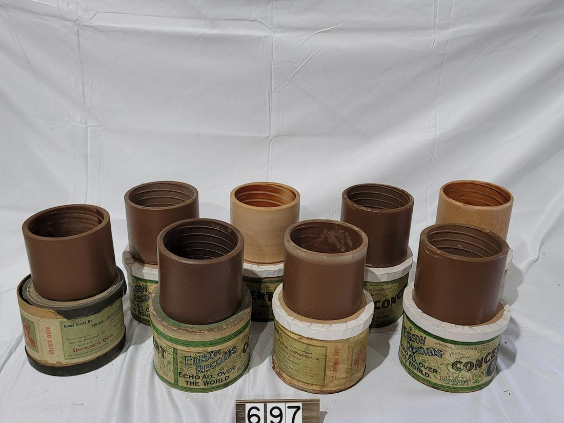 Group of 5" Brown Wax Edison Concert Cylinders (1 of 1)