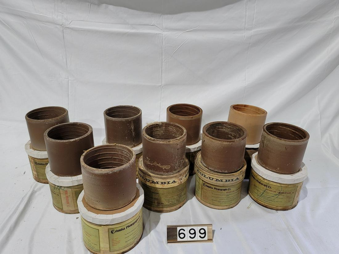 Group of 5" Brown Wax Columbia  Cylinders (1 of 2)