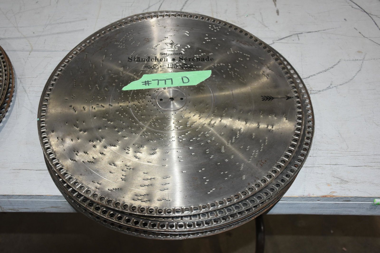 Group of Mira 18-1/2" Music Box Discs: 10 total, very good