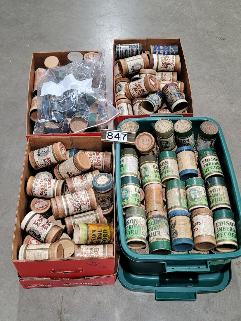 Large Group of Empty Cylinder Record Boxes  - 175 +/- (1 of 1)