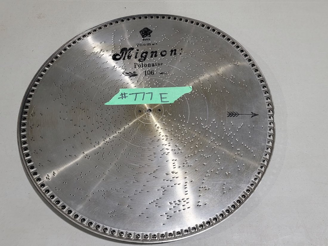 Group of Mira 18-1/2" Music Box Discs: 10 total Very good condition