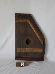 Hawaiian Mandolin Harp: 19-1/2" tall x 13" wide. A.R. Yendrick & Co.