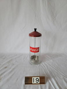 Coca-Cola Straw Dispenser: Stands 11" tall.